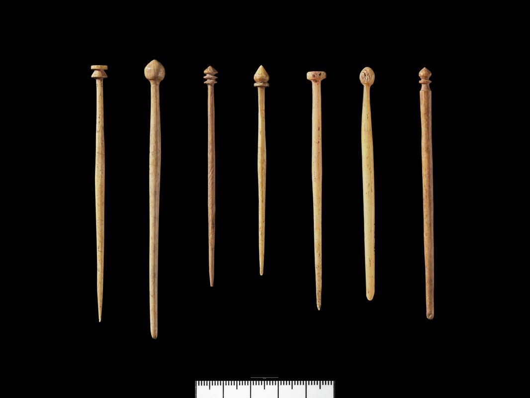 A selection of Roman hairpins made of bone