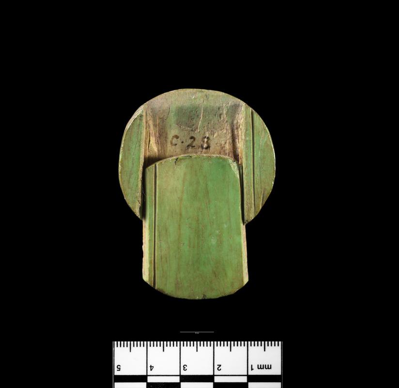 Roman bone scabbard disc chape