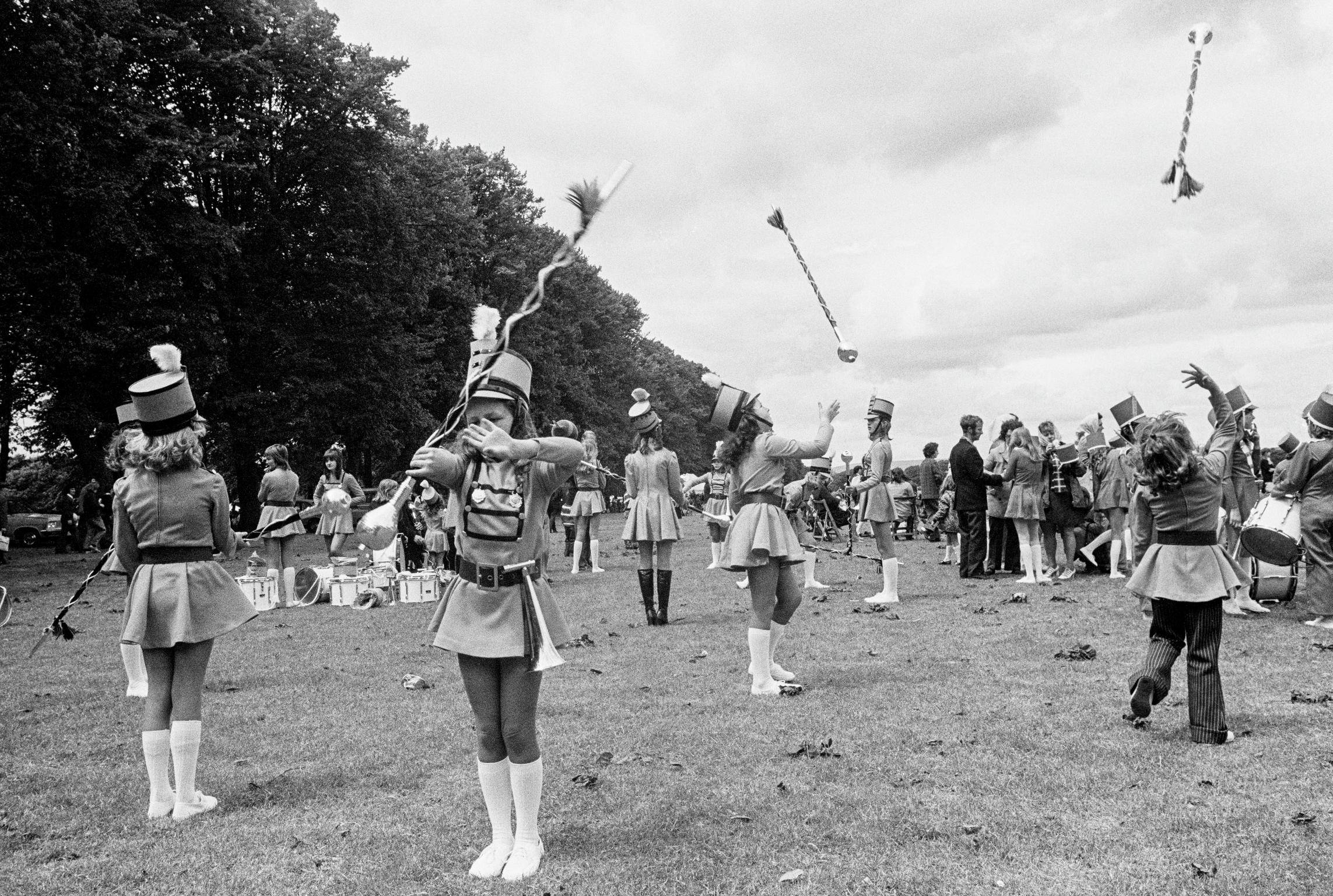 Miners Gala. Marching band practice. Cardiff, Wales