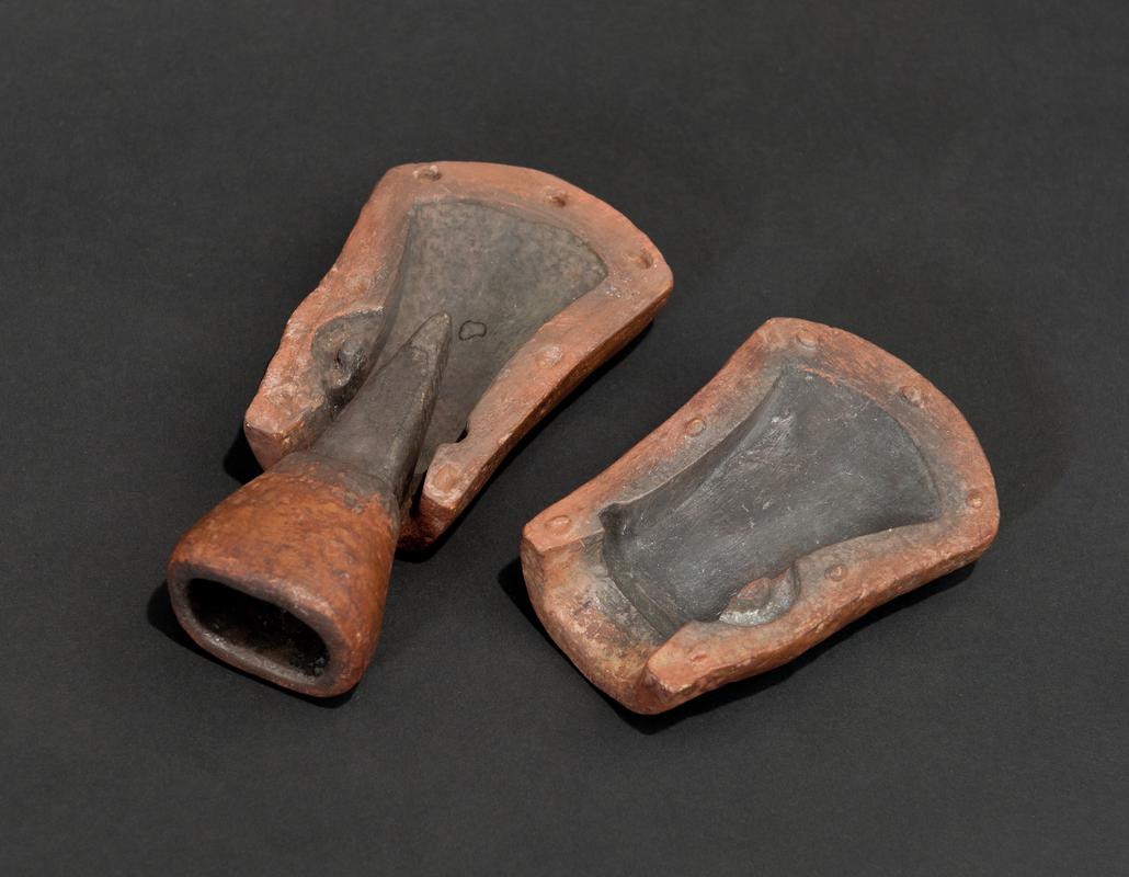 Late Bronze age socketed axe mould (replica)