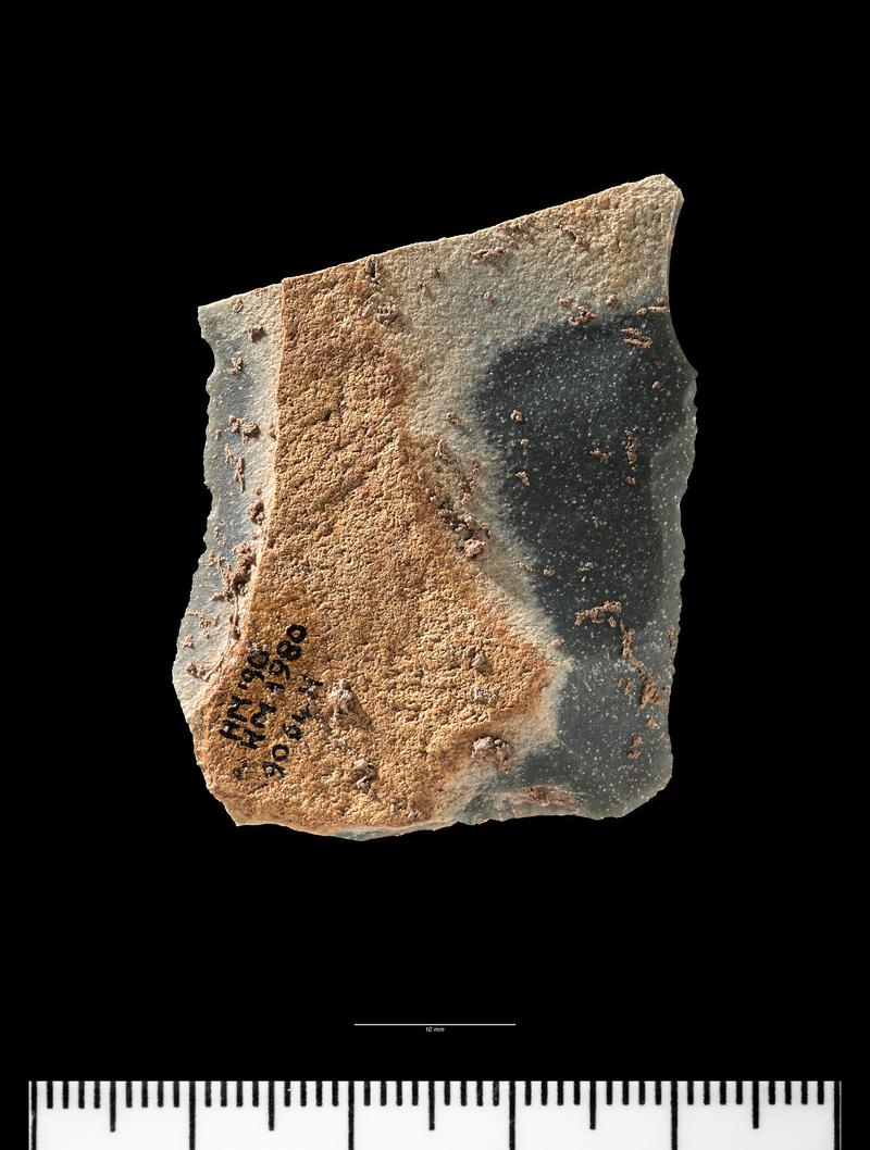 Upper Palaeolithic stone blade from Hoyle&#039;s Mouth Cave. Dorsal surface