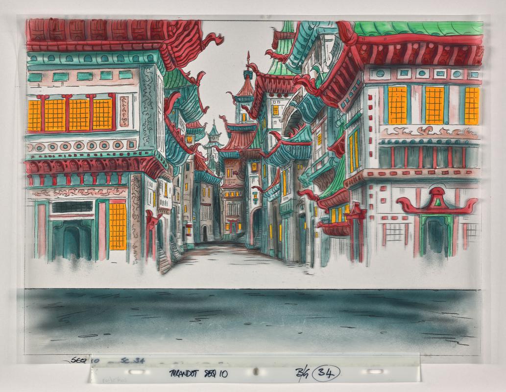 Turandot background animation production artwork.