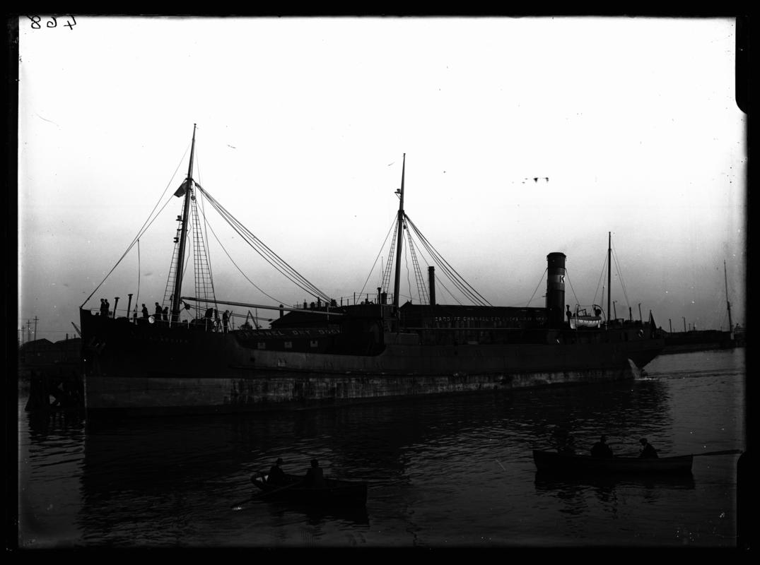 Port Broadside view of S.S. GLENGARRIFF, Cardiff Docks c.1936