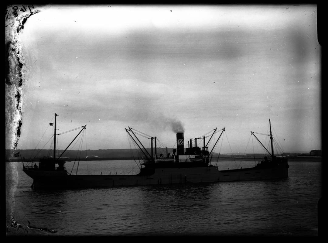 Starboard Broadside view of S.S. Aun, c.1936.