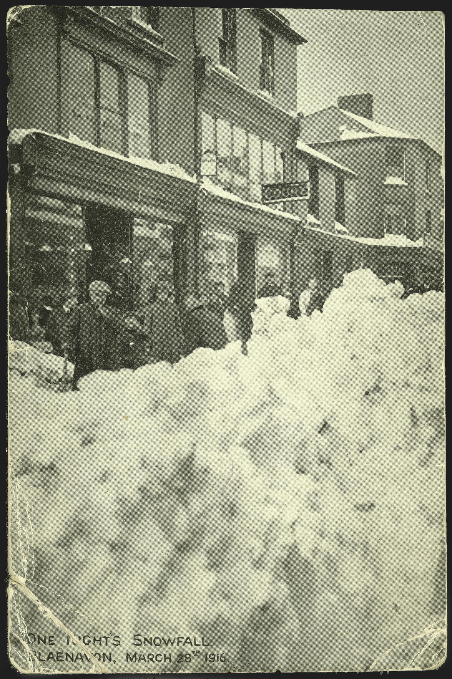 One Night's Snowfall. Blaenavon (postcard)