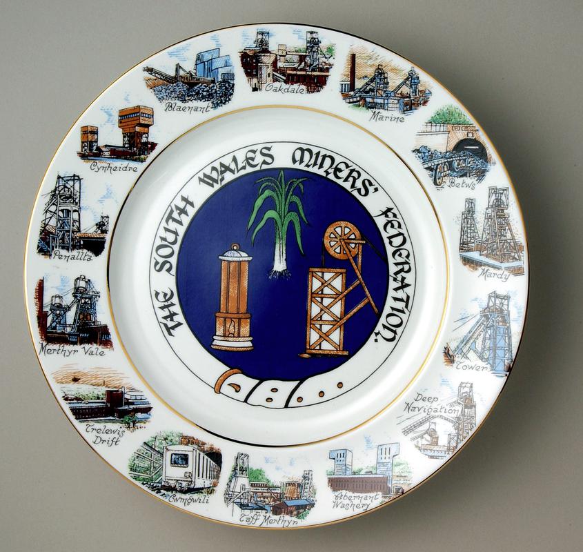 South Wales Miners&#039; Federation plate (front)