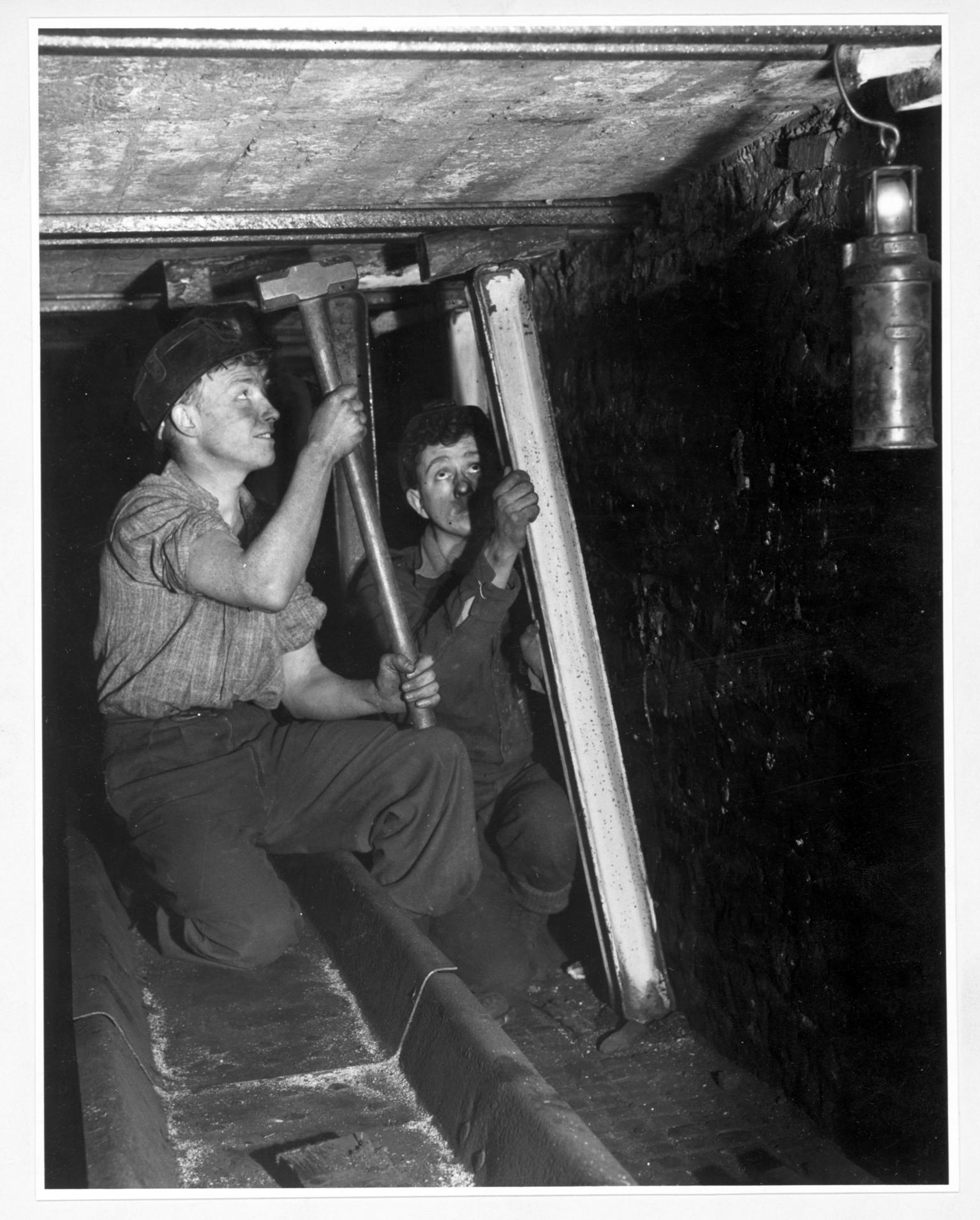Trainees in coal industry, photograph