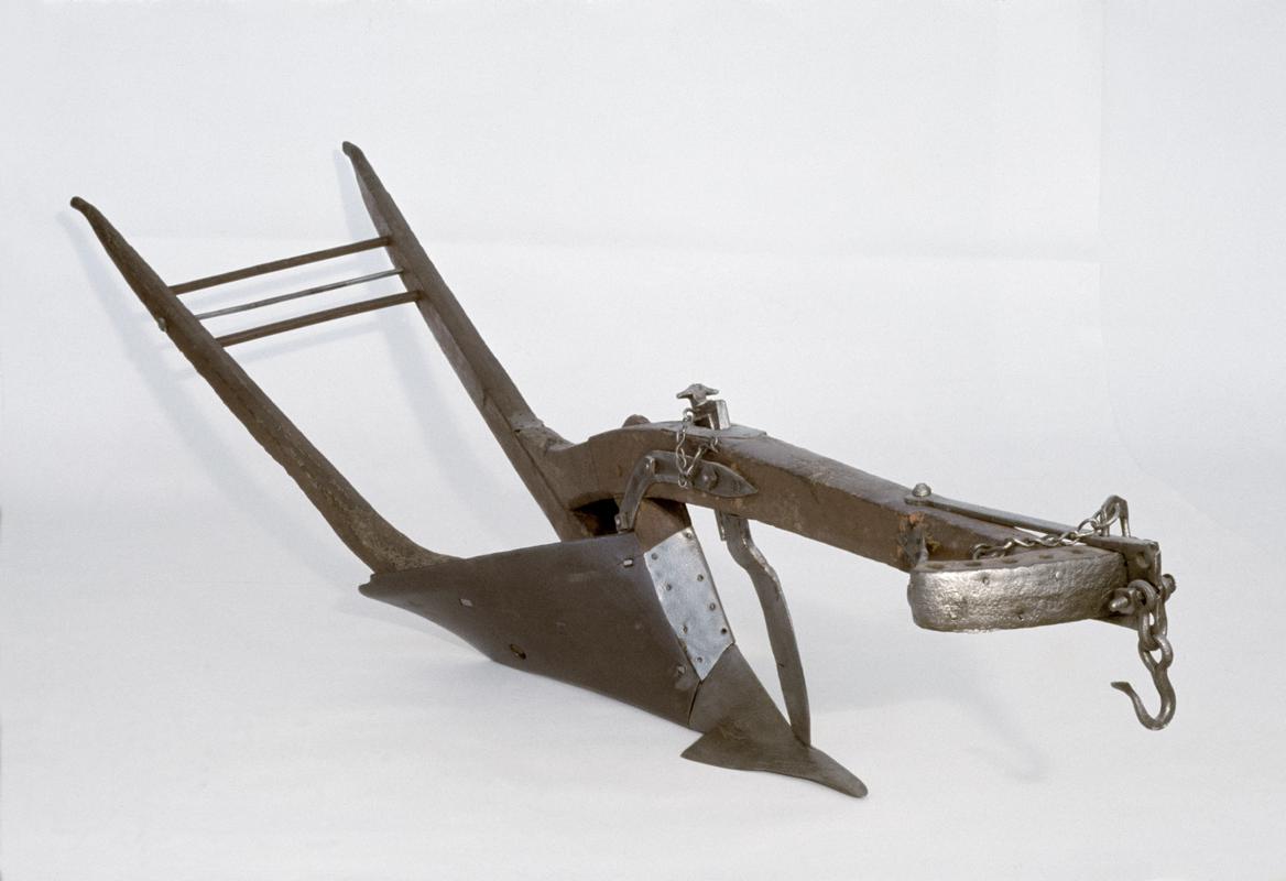 Wooden horse-drawn plough made c. 1860