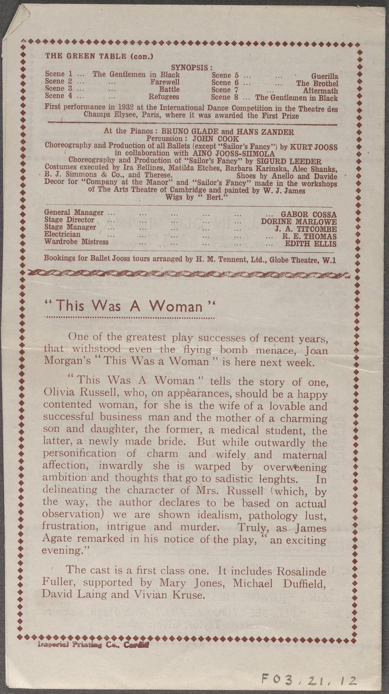 Theatre programme