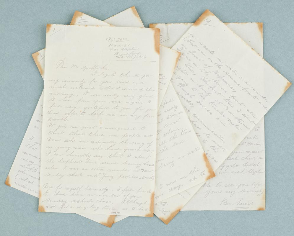 Letters sent home to Merthyr Tydfil and Swansea from soldiers