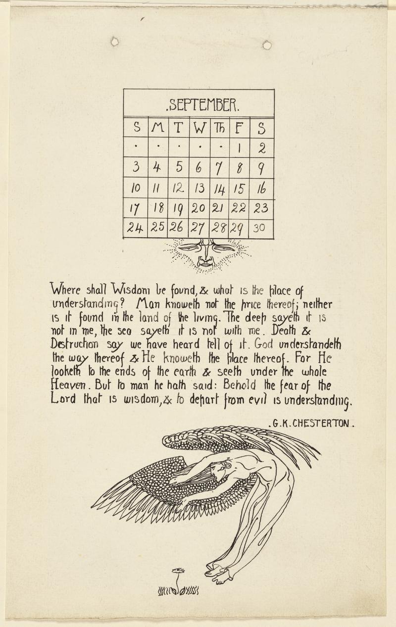 Calendar for September 1916