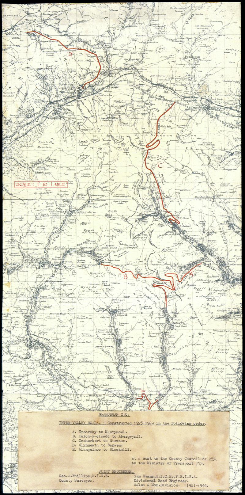 Mid Glamorgan Inter Valleys Road Scheme 1925 - 1928