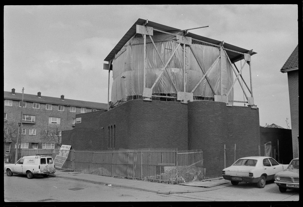 Exterior of Mosque under construction, Butetown.