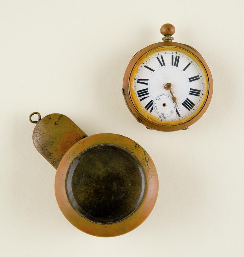 Pocket watch and Case &#039;turnip&#039; for pocket watch, owned by Mr Evan Weston who was killed in the Senghenydd Explosion, 1913