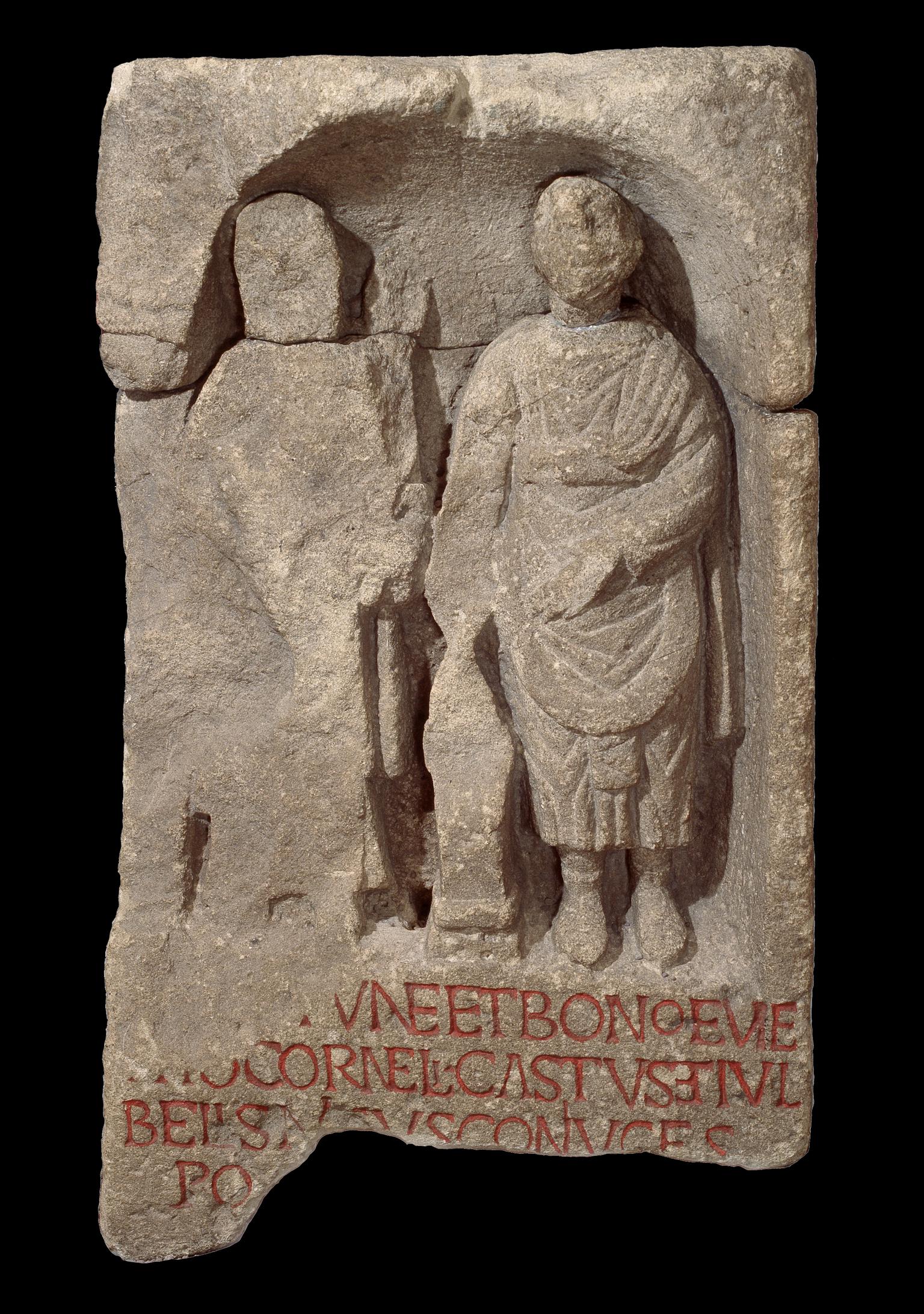 Roman stone inscription (Fortuna and Bonus Eventus)