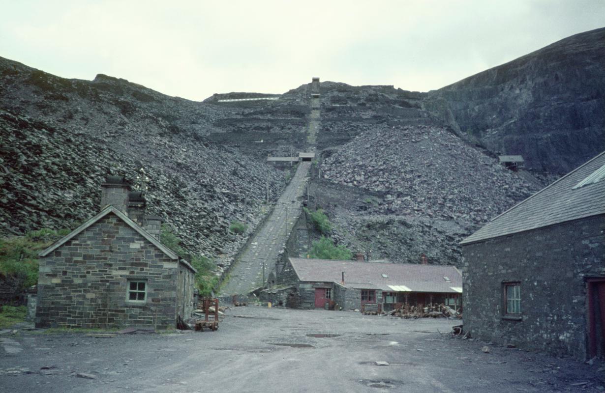 Blacksmiths forge, office, and old shed at Ffiar Injian, Dinorwig Quarry.