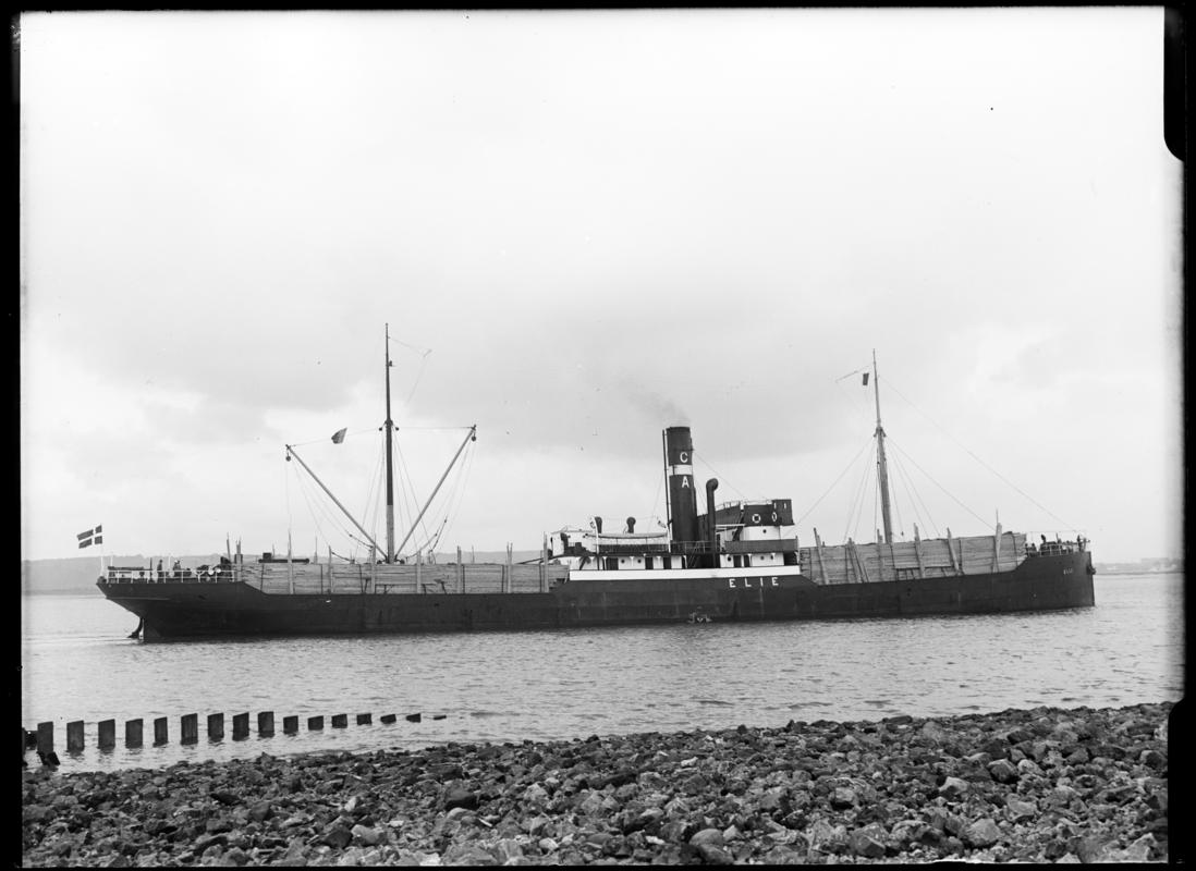 Starboard broadside view of S.S. ELIE, c.1936.