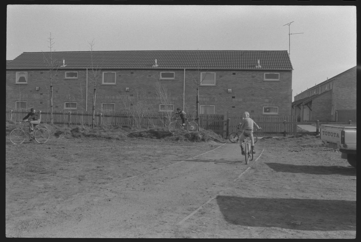 Rear of new houses at Eleanor Place, Butetown.