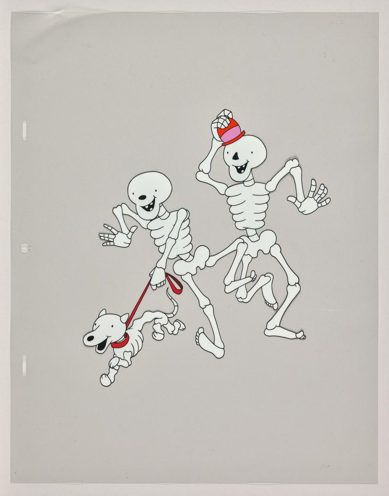 Funny Bones animation production artwork showing the characters Big, Little and Dog.