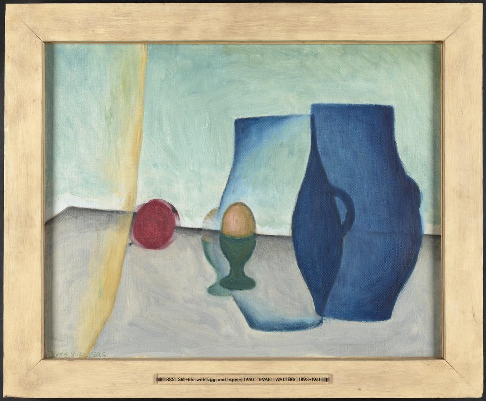 Still life with egg and apple