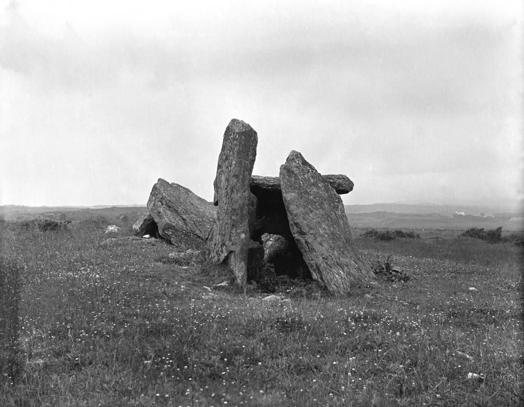 Glass plate negative; Trefignath chambered tomb