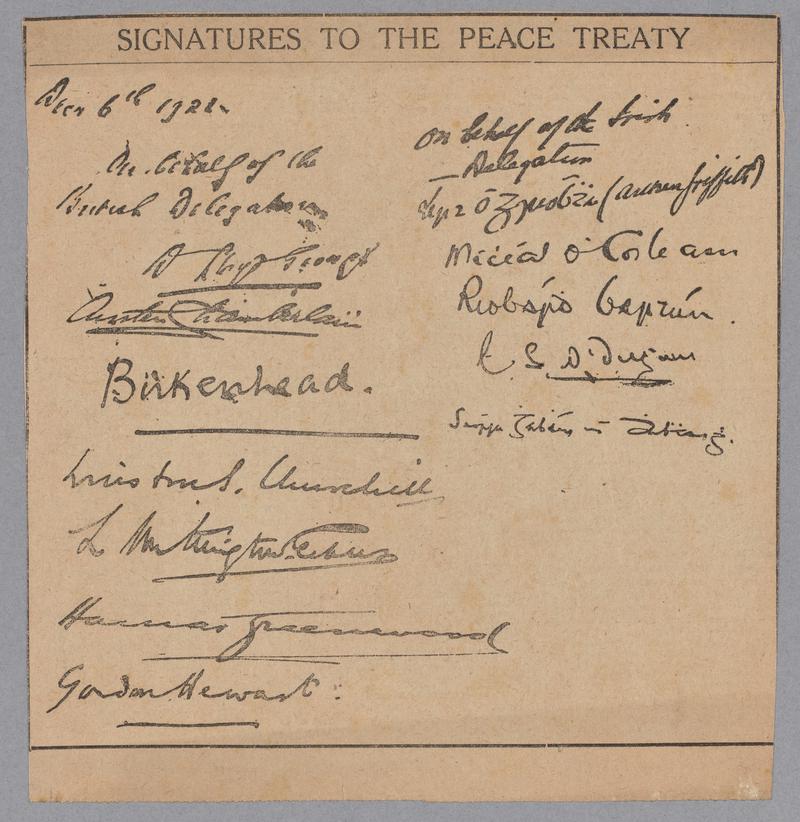 Cutting - Signatures to the peace treaty