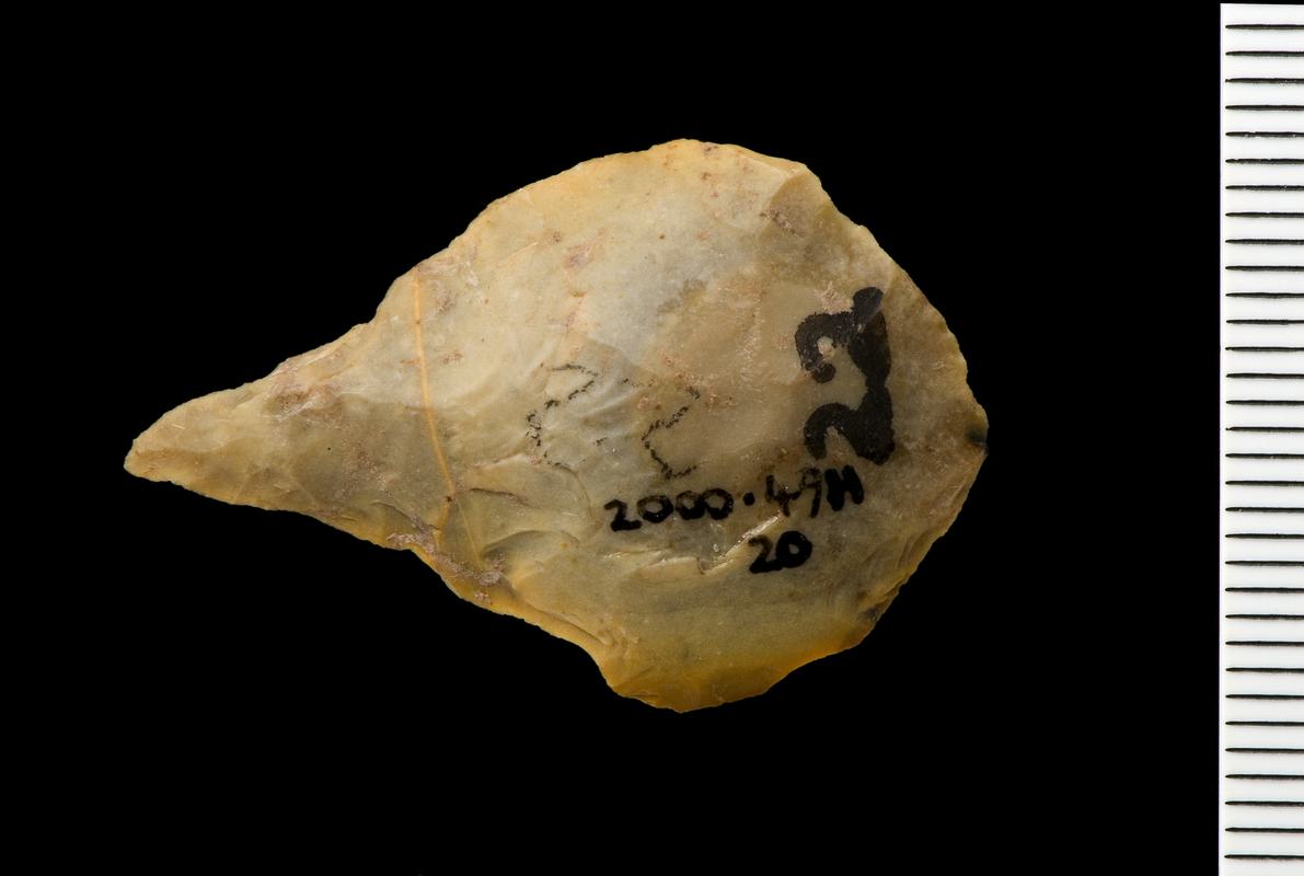 Neolithic flint leaf shaped arrowhead