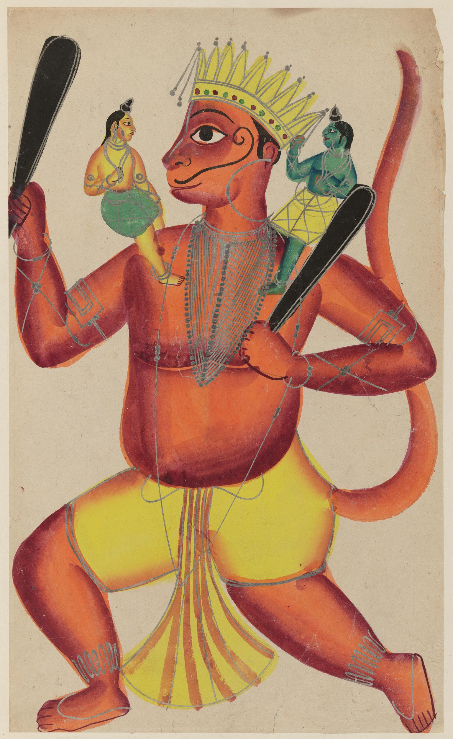 Mahabir with Rama and Lekshmi on his shoulders