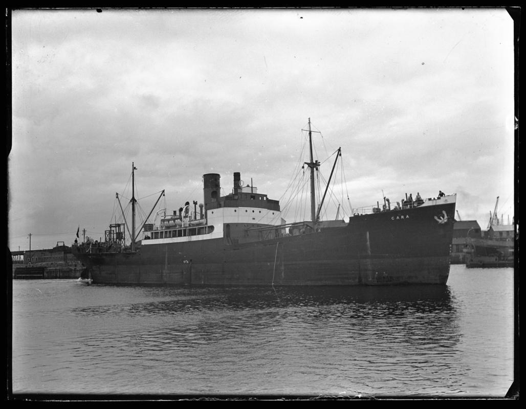 S.S. CARA, glass negative