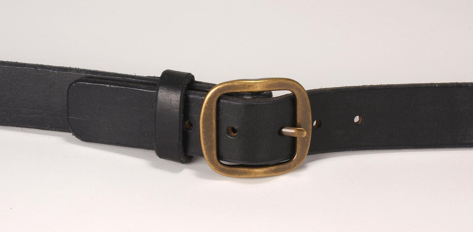 Replica 18th century brass buckle (on a leather belt)