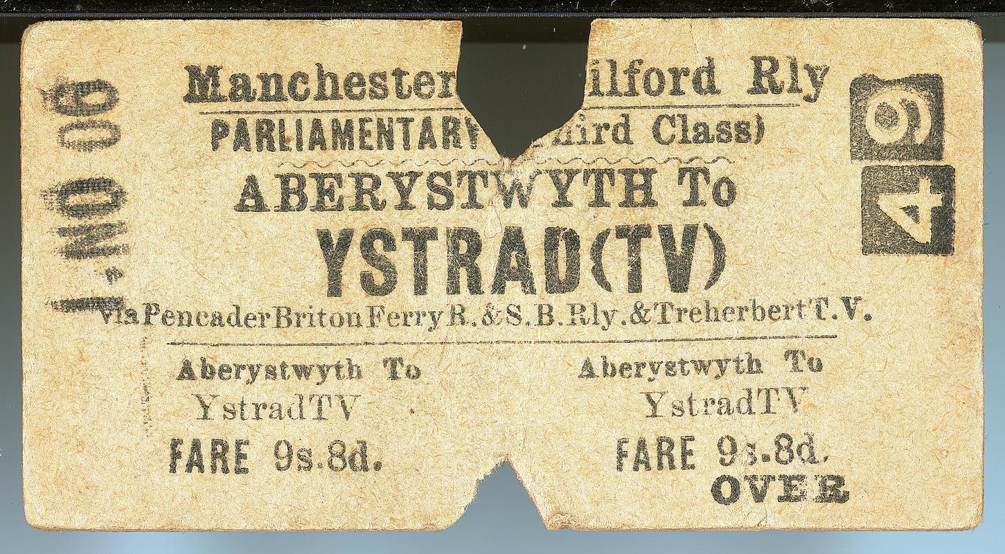 Manchester and Milford Railway Ticket