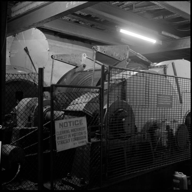 Black and white film negative showing a winding engine, Graig Merthyr Colliery.  &#039;Graig Merthyr&#039; is transcribed from original negative bag.