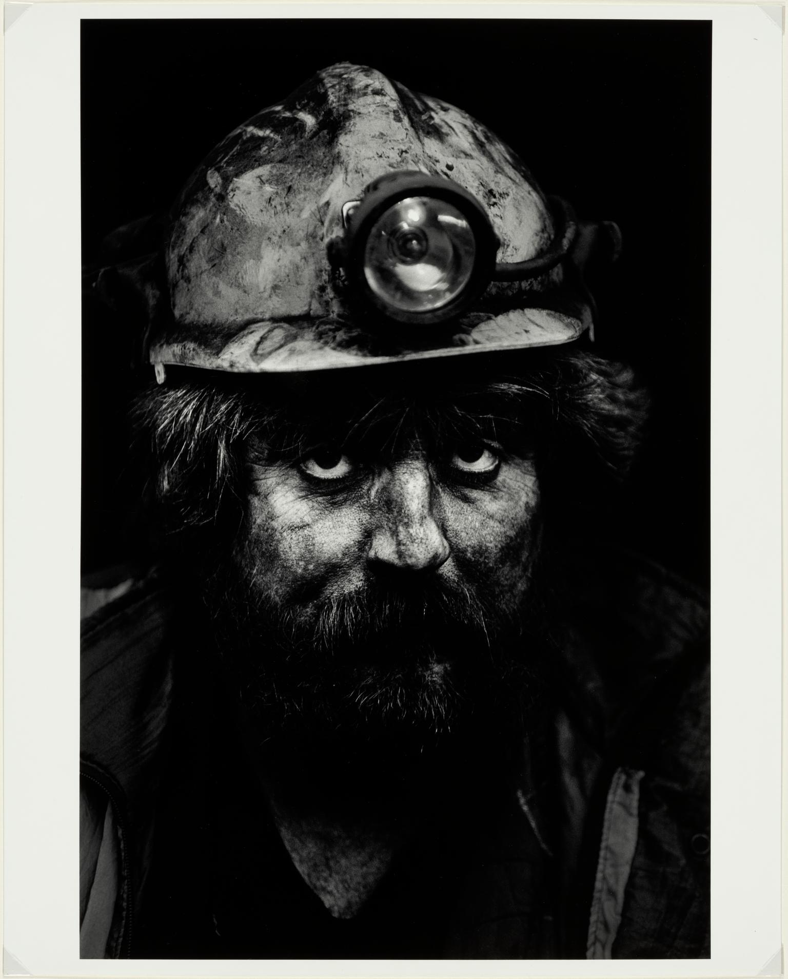 Closeup view of miner's face, 1993 Neath Valley