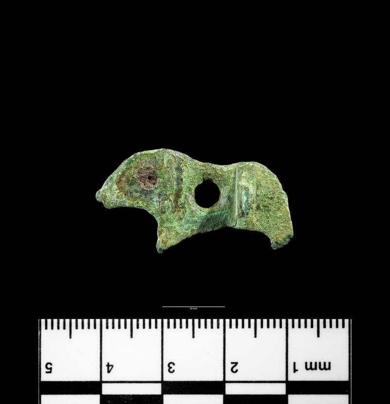 Roman copper alloy plate brooch, enamelled