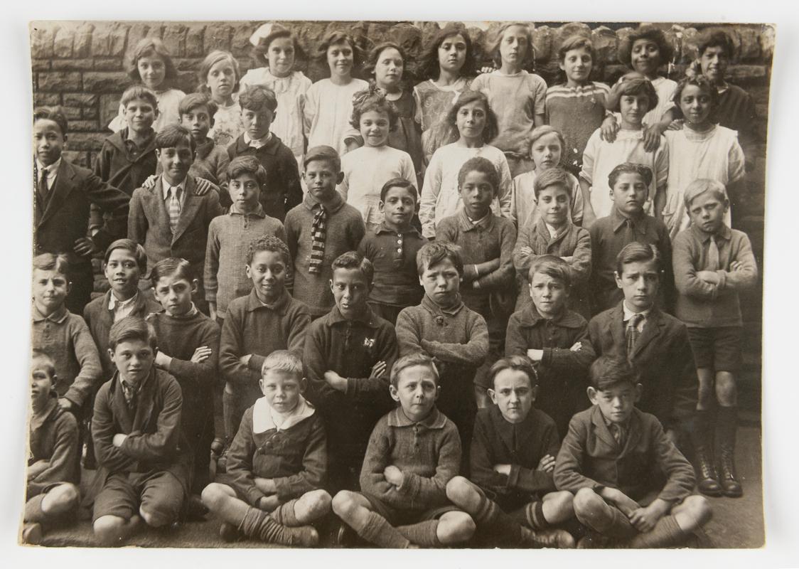 Group of pupils of South Church Street School, Butetown, 1922-23. Mr Bull was headmaster at this time.
