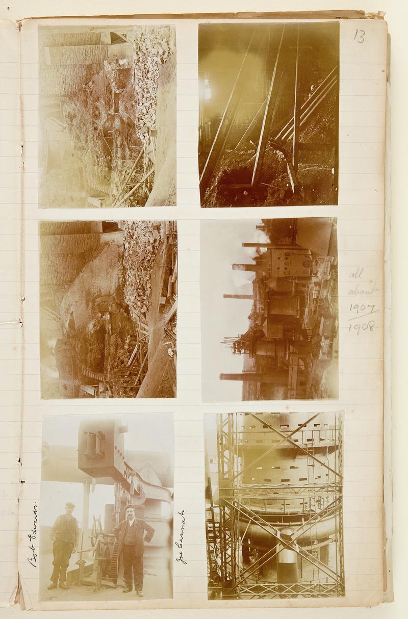 photograph album/scrapbook of Brymbo Works and its associated works including  Hook Norton opencast iron ore workings.