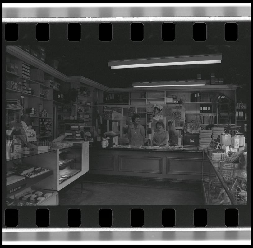 Interior view of Stationers shop.