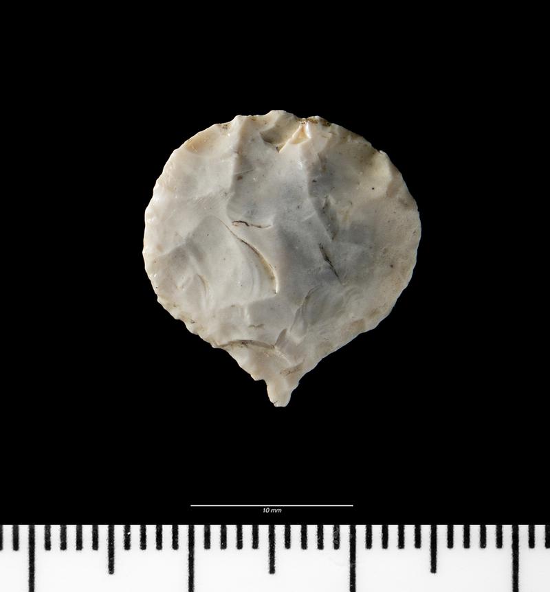 Neolithic flint leaf shaped arrowhead