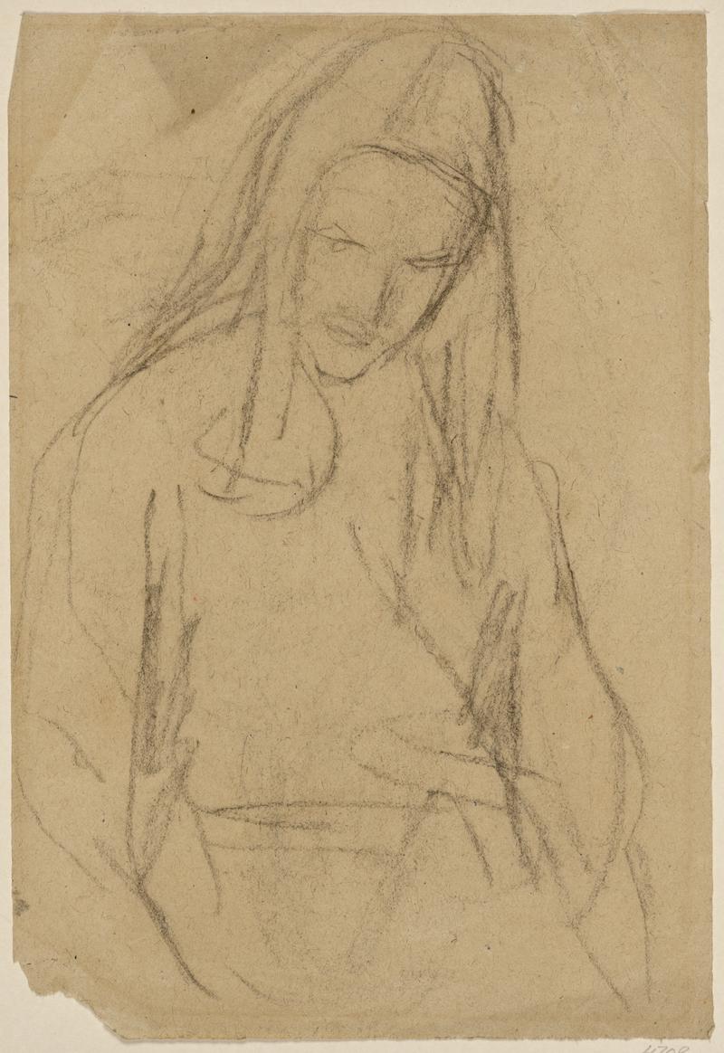 Study of a seated Breton girl