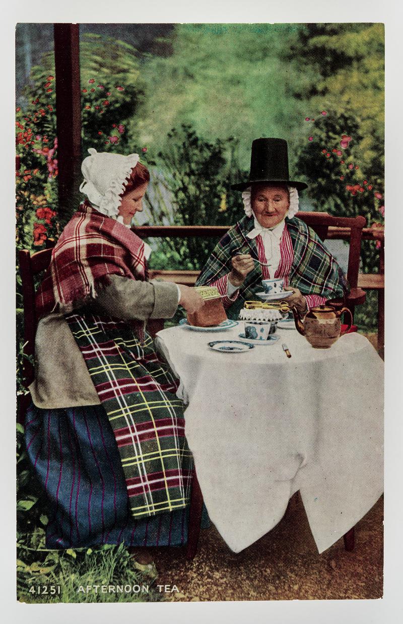 2 Welsh ladies at &#039;afternoon tea&#039;.