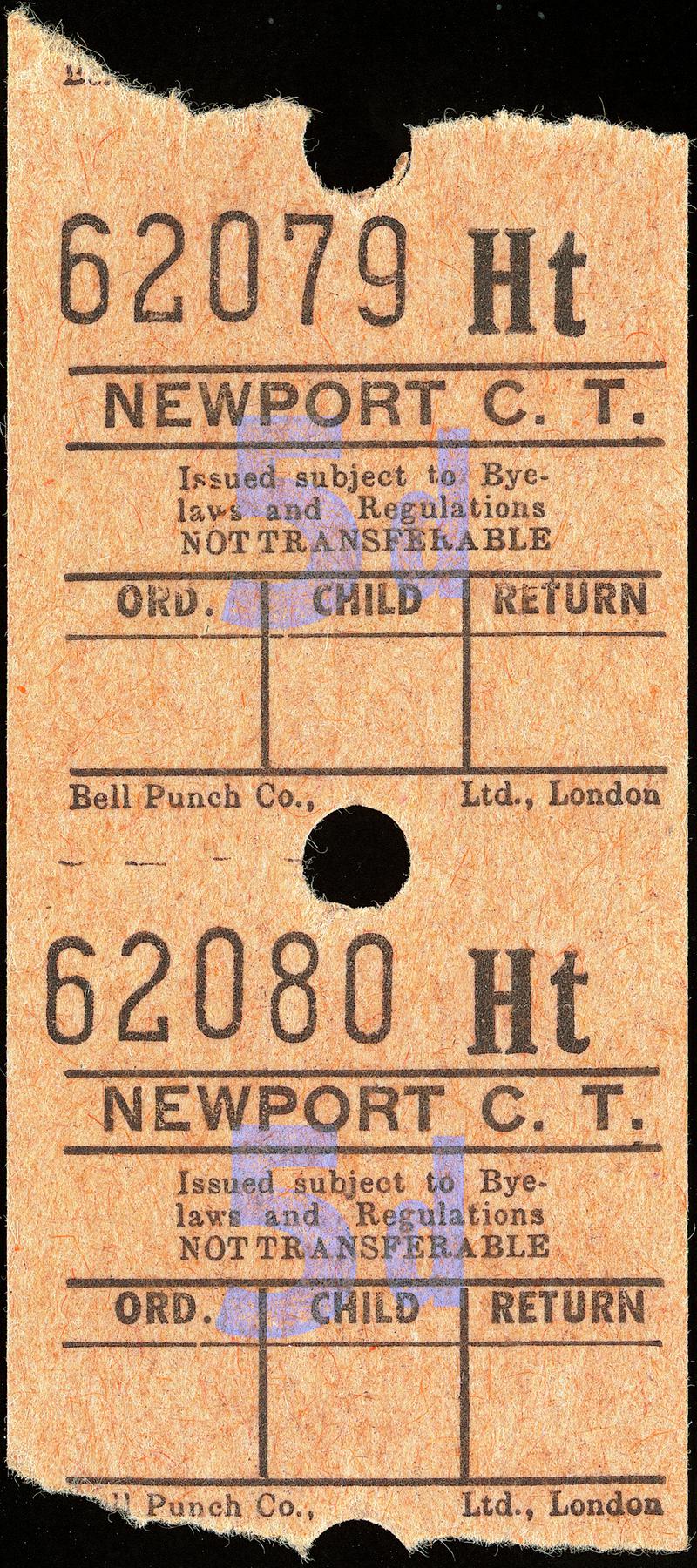 Newport C.T. bus ticket