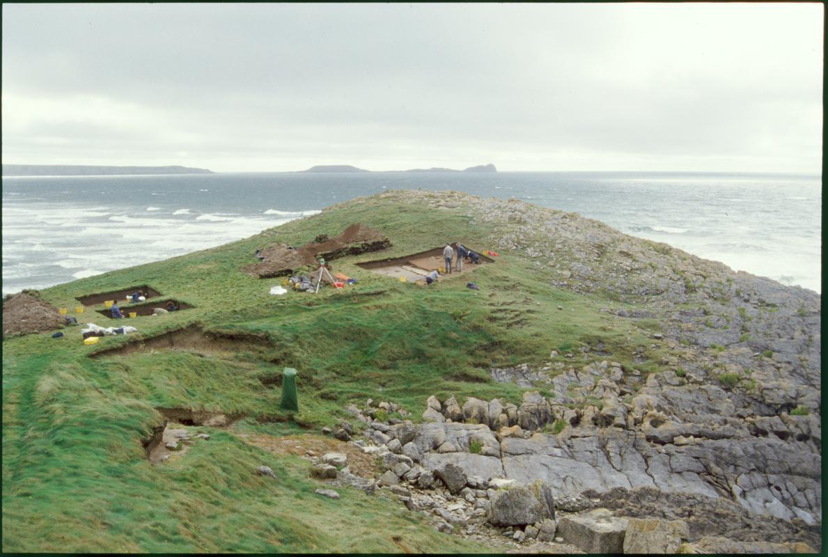 Burry Holms, Gower. 2000 General view of excavation area looking south west.