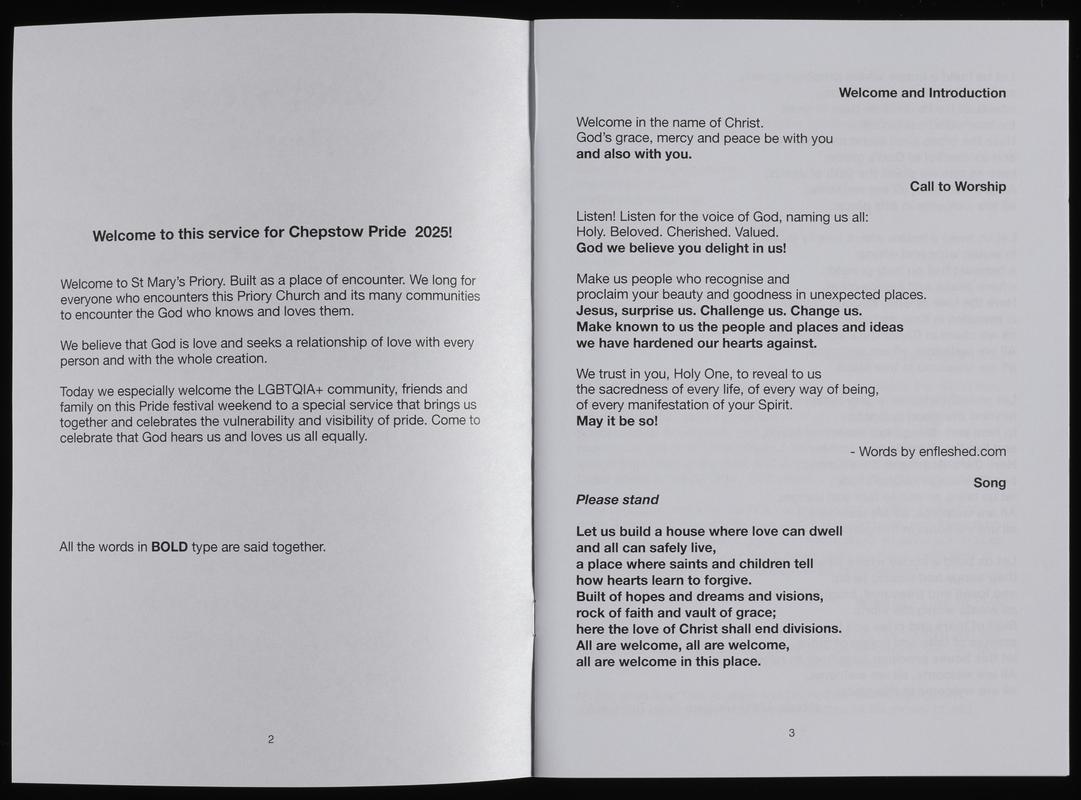Order of service