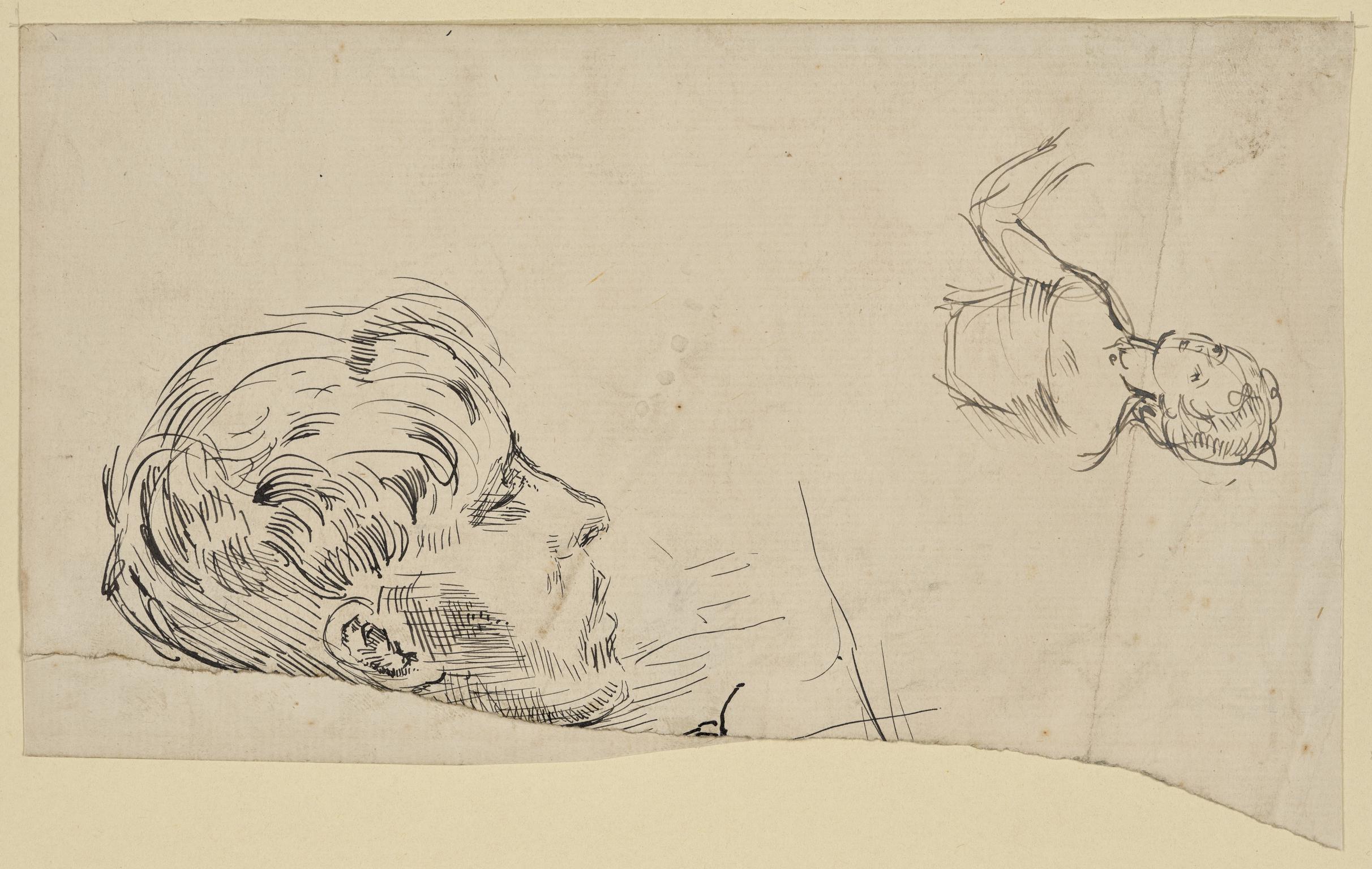 Sketches of a Man's Head and a Woman's Torso