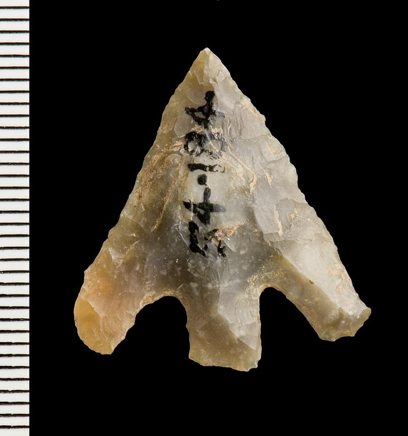 Bronze Age flint barbed and tanged arrowhead