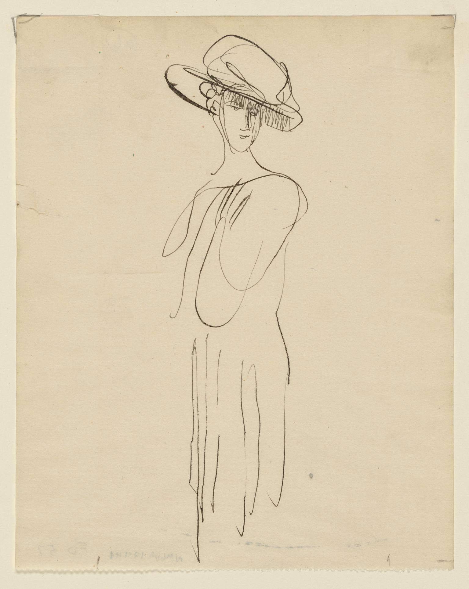 Woman wearing a large Hat