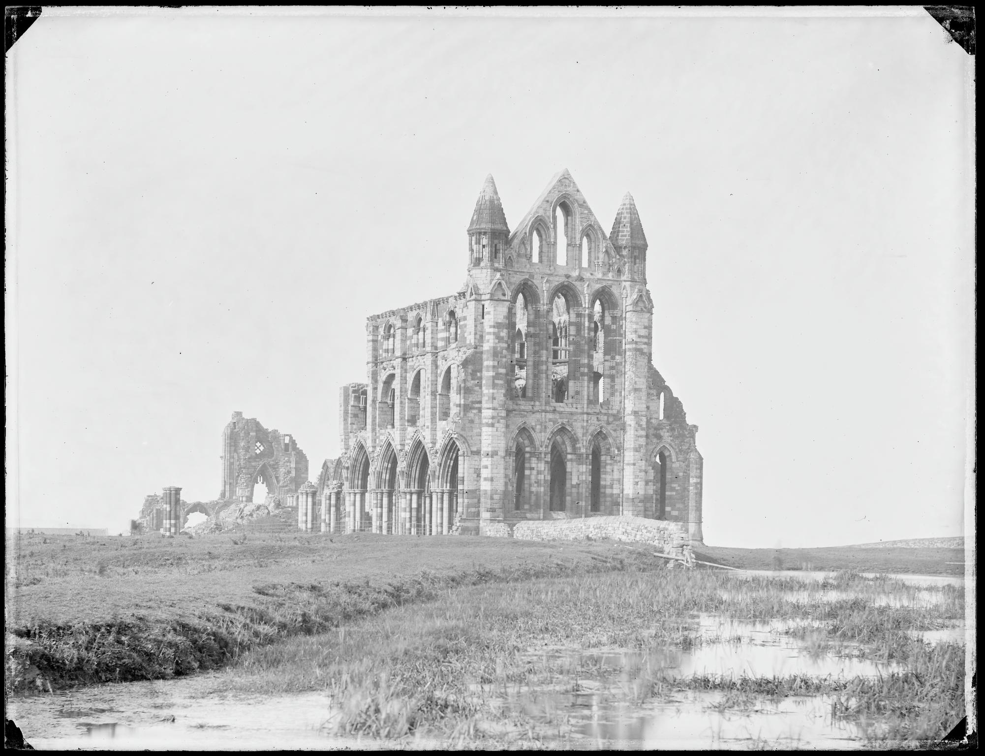 Whitby Abbey, glass negative