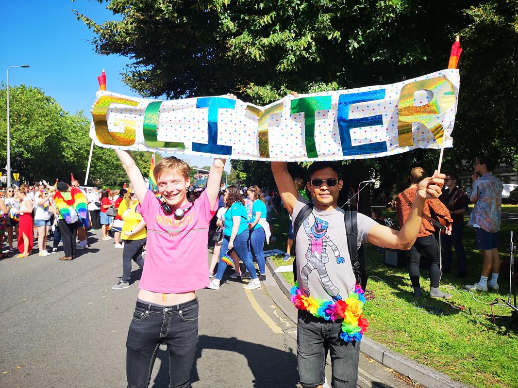 Glitter Cymru at Cardiff Pride, 2019.