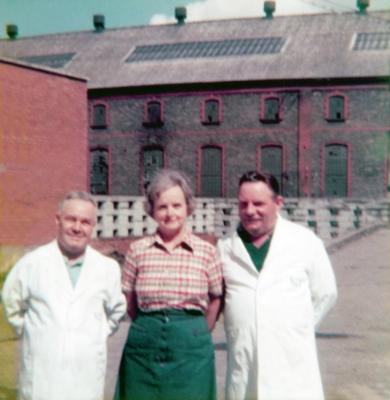 Mrs Barker with two first aiders Walter Smith &amp; Arthur Pritchard at Bargoed Colliery Medical Centre