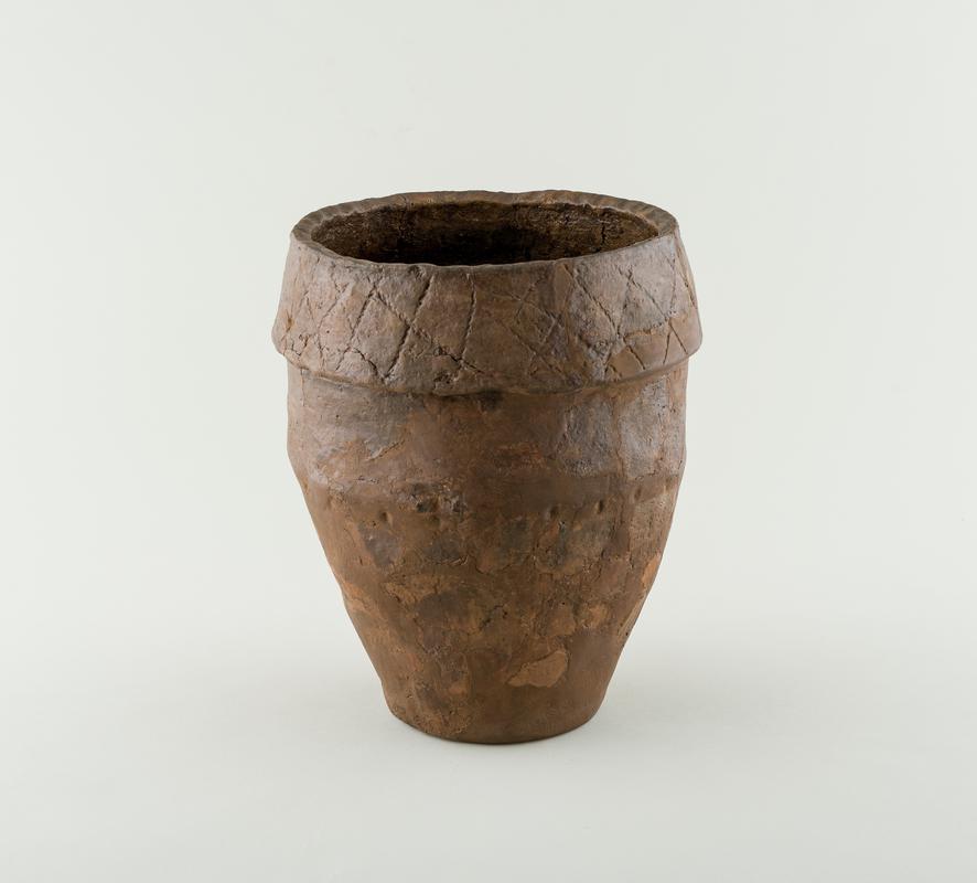 Early Bronze Age pottery collared rim urn